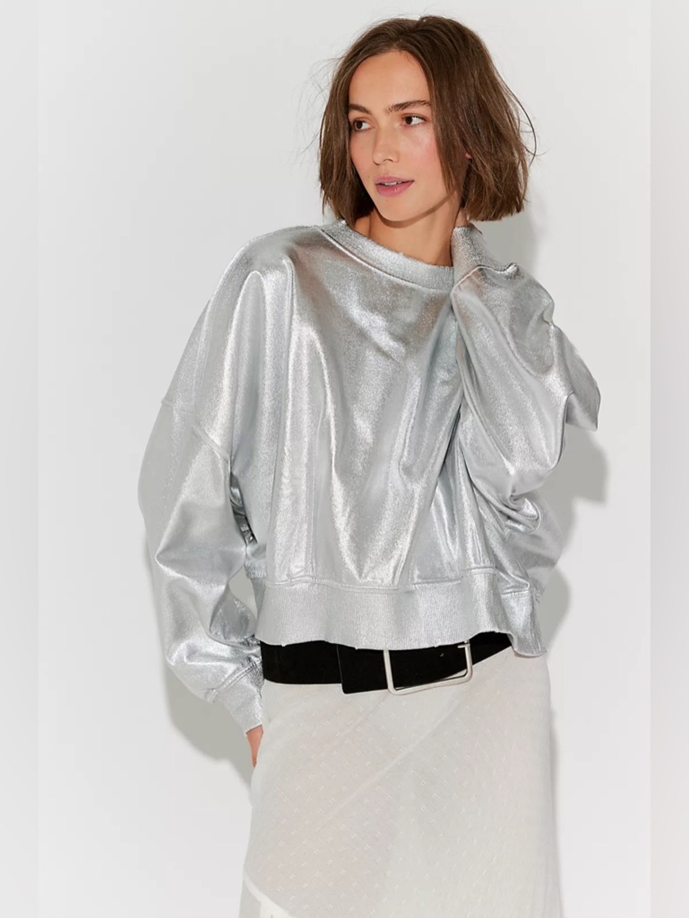 Free People Gaia Coated Sweatshirt
